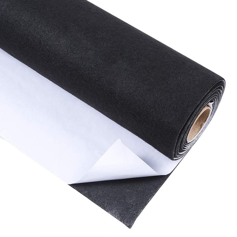 Caydo 78.7" x 17.7" Extra Large Black Adhesive Felt Shelf Liner Black Backed Adhesive Felt Roll for DIY Projects Costume, Jewelry Drawer Craft Fabric Peel Stick - Image 1